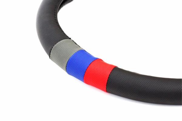 Xkeribom Lenkradbezug 37-38cm Lenkradschoner Lenkradschutz Schwarz Blau rot M Design
